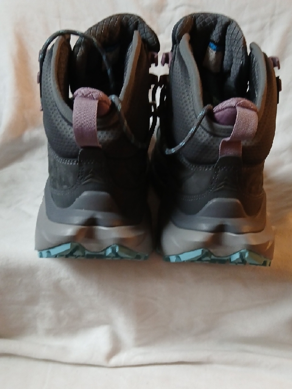 Hoka Women's Dark Gray Lace-Up Hiking Boots with Pink Accents - Picture 6 of 11